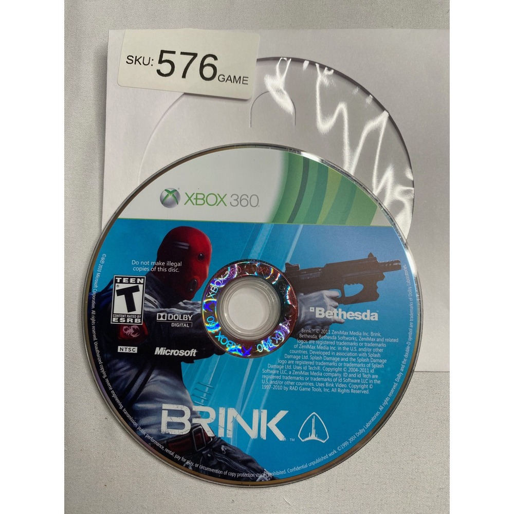 Brink Microsoft Xbox 360 Video Game Disc Only